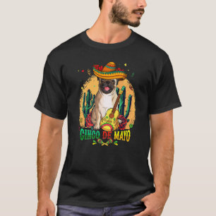 Mops-Sombrero-Cinco-De-Mayo-Mexikanischer-Hund-Män T-Shirt