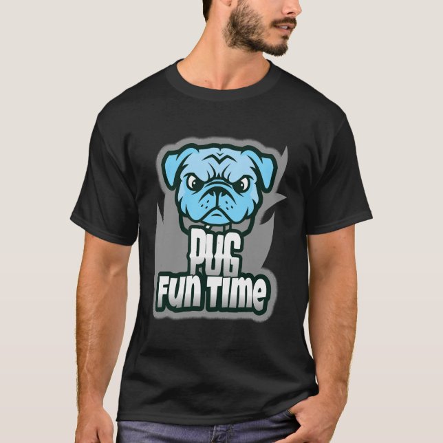 Mops Spaß Zeit Klassischer T - Shirt 152 (Vorderseite)