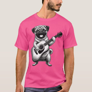 Mops spielt Gitarre Lustiger Gitarrist Mops Gitarr T-Shirt