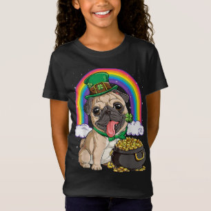 Mops St Patricks Day Boys Kids Men Leprechaun Dog T-Shirt