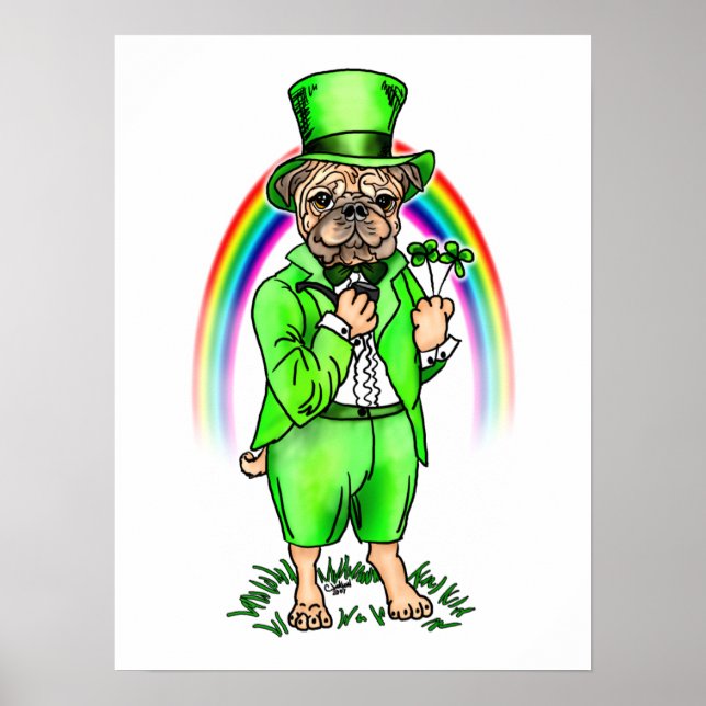Mops St Patrick's Day Poster (Vorne)