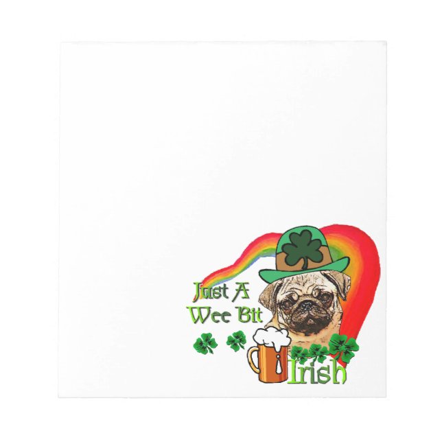 Mops St Patricks Notizblock (Vorderseite)