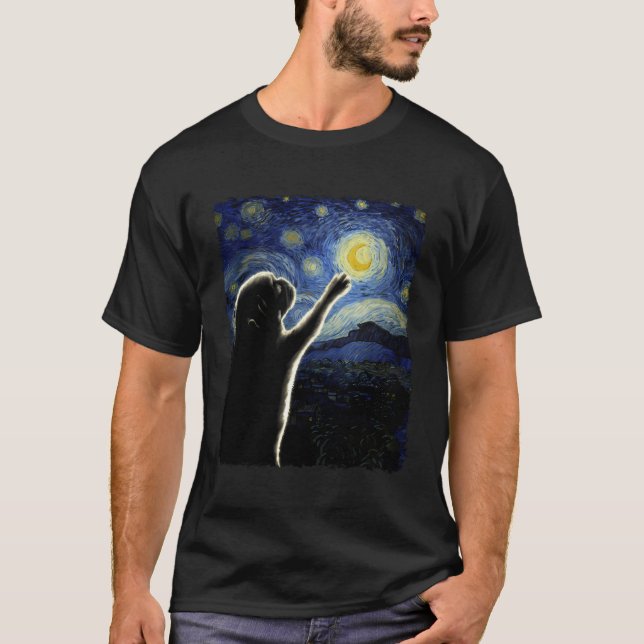 Mops Starry Night Mops Mops Eigentümer Mops Lover  T-Shirt (Vorderseite)