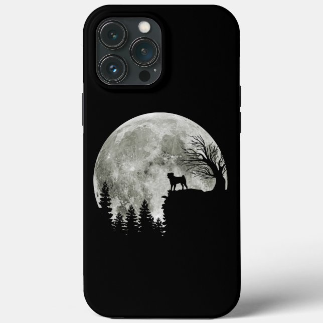 Mops steht auf dem Mond, ein heißer Halloween Case-Mate iPhone Hülle (Rückseite)