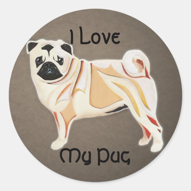 Mops Stickers (Vorderseite)