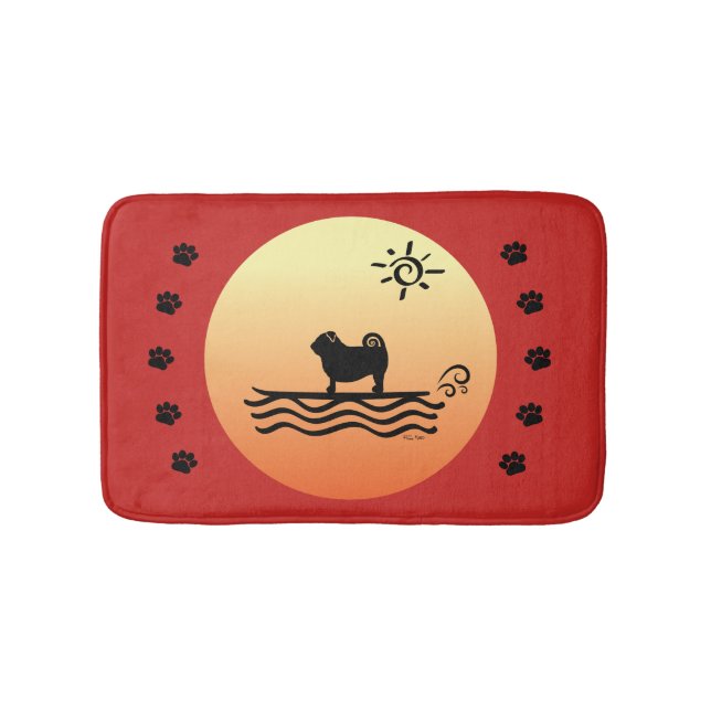 Mops Surf Bath Mat Badematte (Vorderseite)