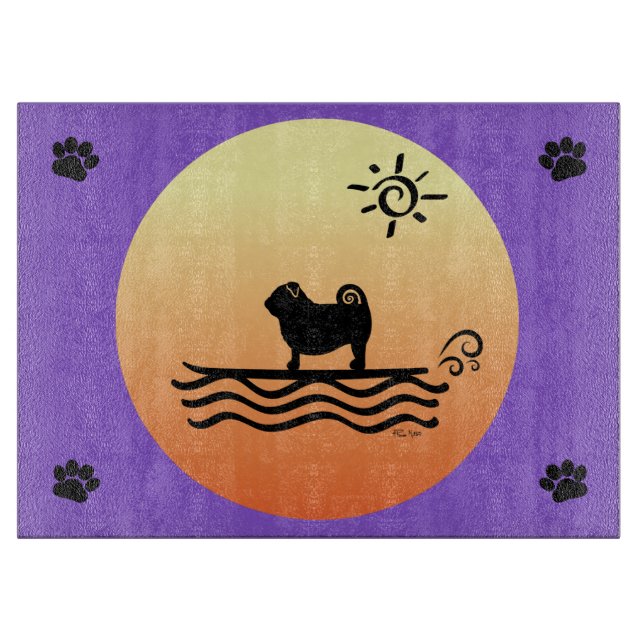 Mops Surf Cutting Board Schneidebrett (Vorderseite)
