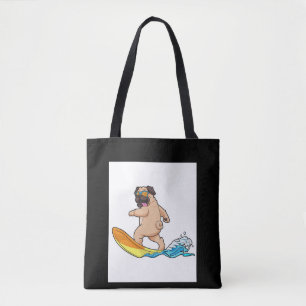 Mops Surfbrett Mops mit Brille tragen Tasche