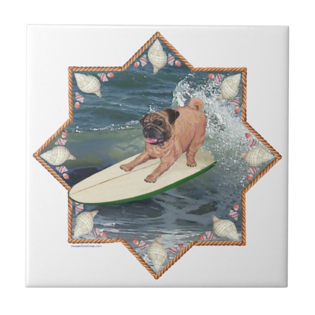 Mops Surfer Typ Fliese (Vorderseite)