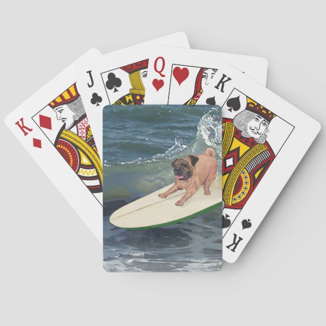 Mops Surfer Typ Spielkarten (Rückseite)