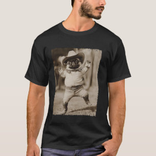 Mops Süßer Hund Alberner Cowboy T-Shirt