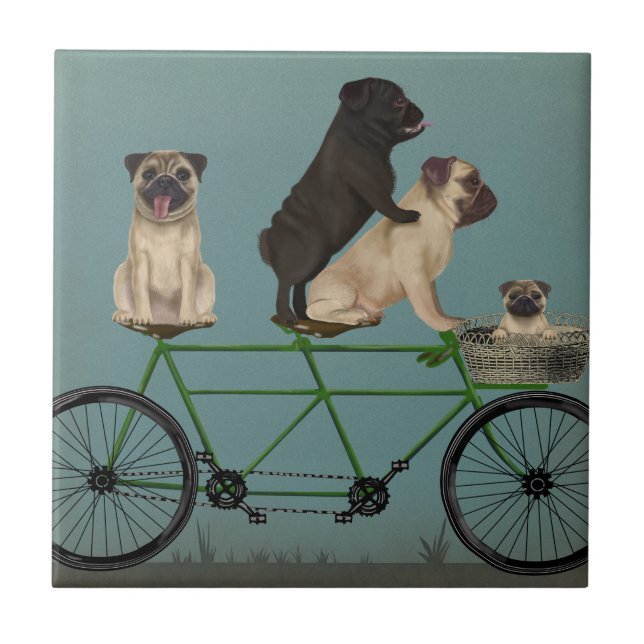 Mops Tandem Fliese (Vorderseite)