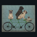 Mops Tandem Puzzle<br><div class="desc">Mops Tandem von Fabfunky. Möpsen fahren mit dem Fahrrad im skurrilen Steampunk-Stil. | 192044D</div>