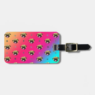Mops-Taschenanhänger Regenbogen Gepäckanhänger