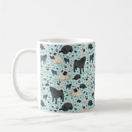 Mops Tasse in Blau