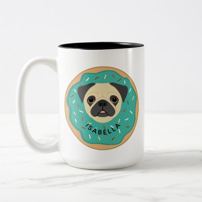 Mops-Tasse Zweifarbige Tasse (Links)