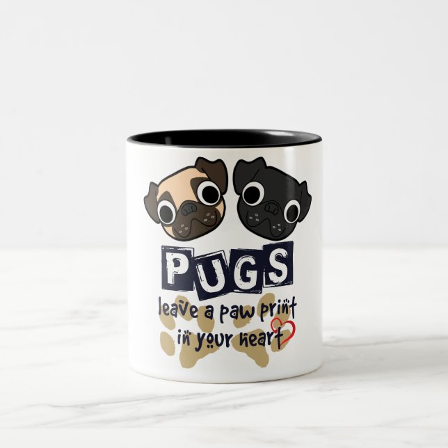 Mops-Tasse Zweifarbige Tasse (Mittel)