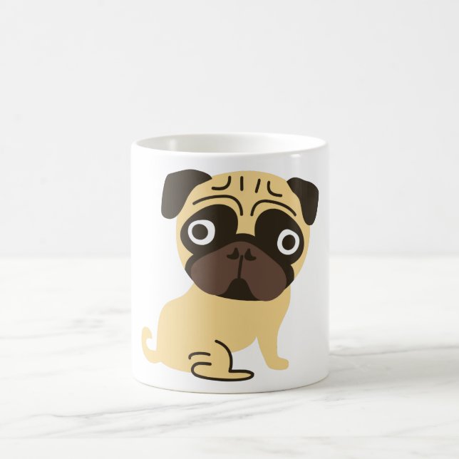 Mops-Tassen-Creme Kaffeetasse (Mittel)