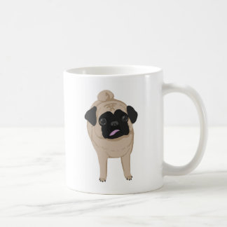 Mops-Tassen-Front und Hintern Kaffeetasse