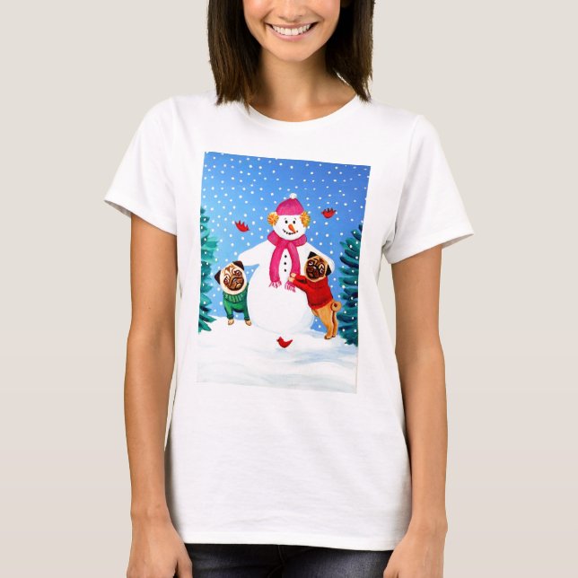 Mops Tee-Hemd T-Shirt (Vorderseite)