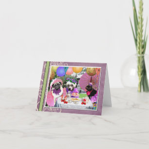 Mops-Tee-Party Karte