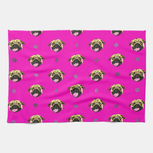 Mops Teetuch schockierend Rosa Geschirrtuch