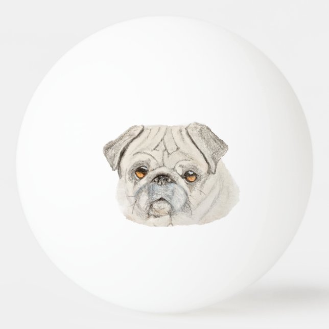 Mops Tischtennisball (Vorderseite)