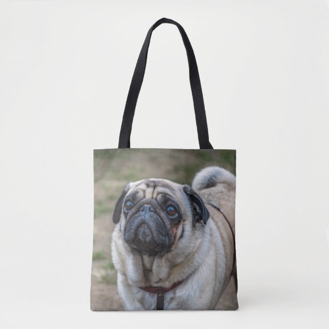 Mops Tote Tag Tasche (Vorderseite)