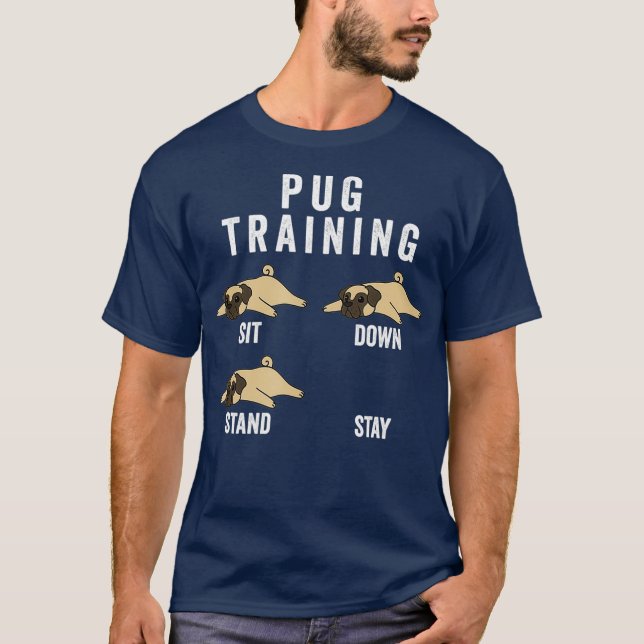 Mops-Trainingshund T-Shirt (Vorderseite)