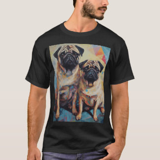 Mops-Treat-Party - Kubistische Möpse Kunstwerk - G T-Shirt