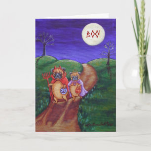 Mops Trick oder Gruß Karte