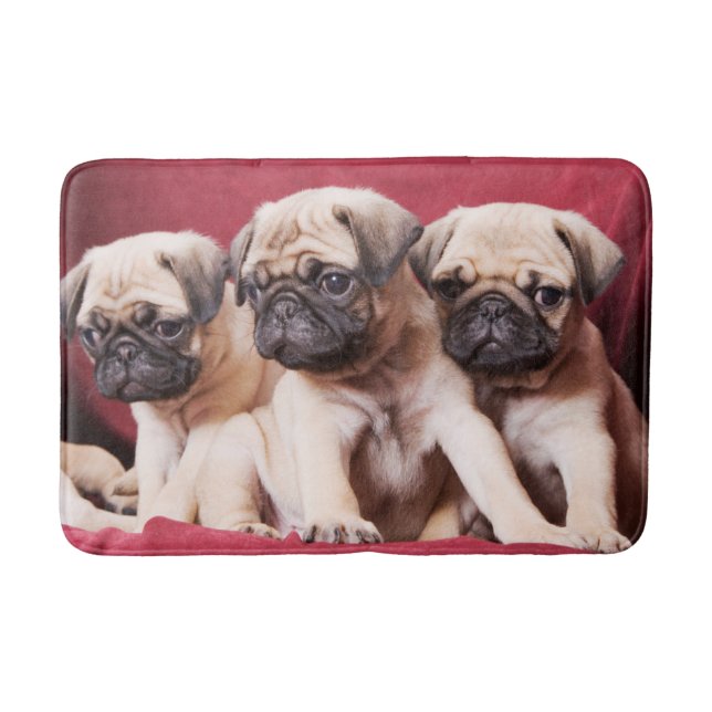 Mops-Triplets Badematte (Vorderseite)