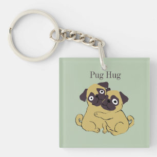 Mops umarmung  schlüsselanhänger