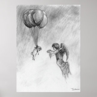 Mops und Engel Poster