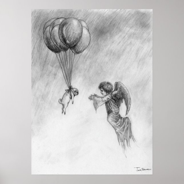 Mops und Engel Poster (Vorne)