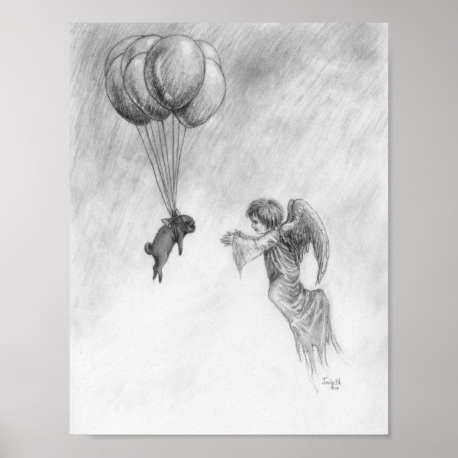 Mops und Engel Poster (Vorne)