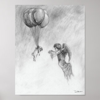 Mops und Engel Poster