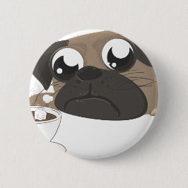 Mops und Kaffee Button