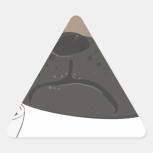 Mops und Kaffee Dreieckiger Aufkleber