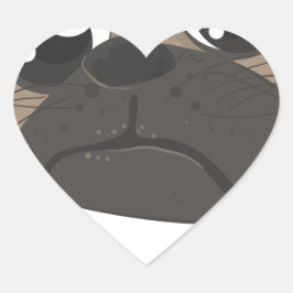 Mops und Kaffee Herz-Aufkleber