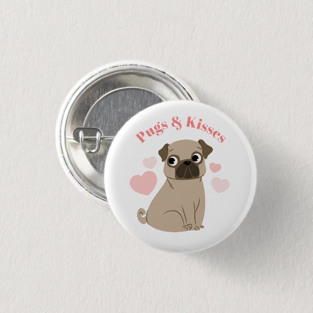 "Mops und Kisses" Button (Vorne & Hinten)