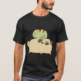 Mops und kleines Chamäleon T-Shirt