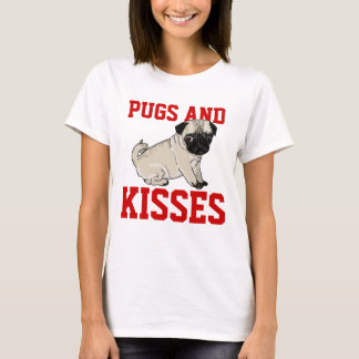Mops-und Kuss-Damen-Shirt T-Shirt