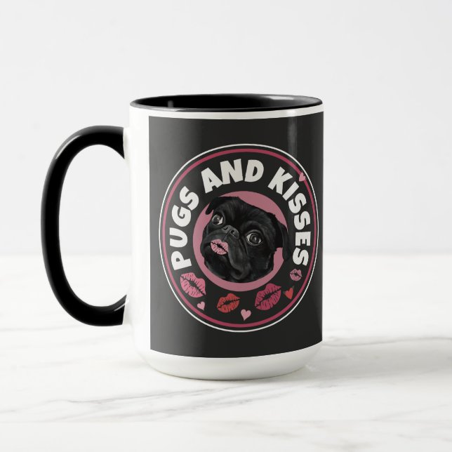 Mops und Küsse | Dog Pub | Mops Lovers Tasse (Links)