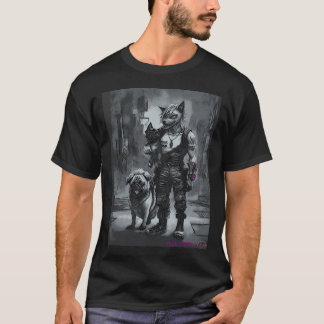 Mops und Werwolf Graffiti Kunst 5 T-Shirt