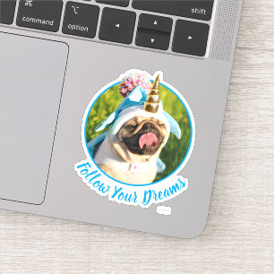 Mops Unicorn Aufkleber
