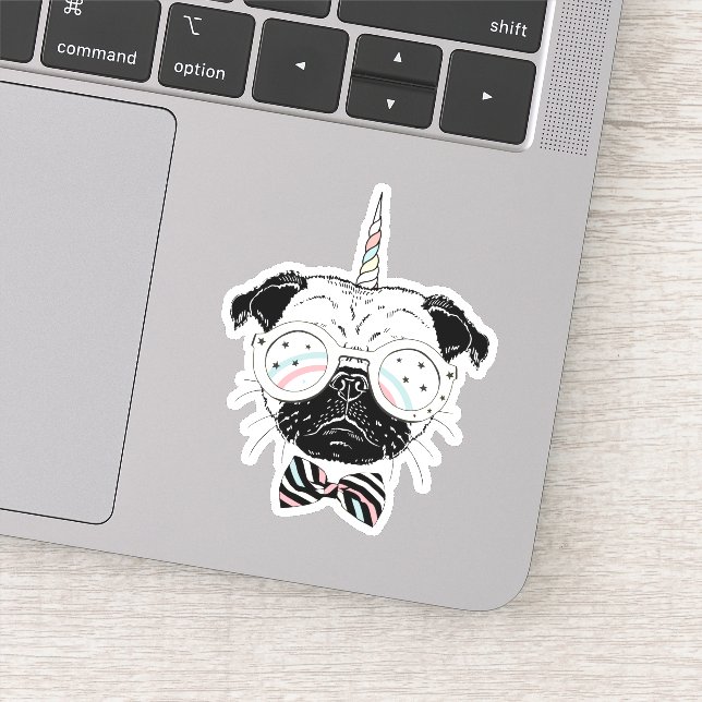 Mops Unicorn | einzigartig sein Aufkleber (Detail)