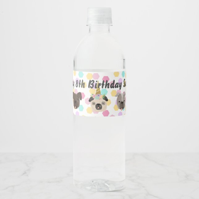 Mops Unicorn Little Girl Geburtstagsparty (Vorderseite)