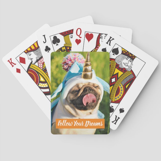 Mops Unicorn Spielkarten (Rückseite)