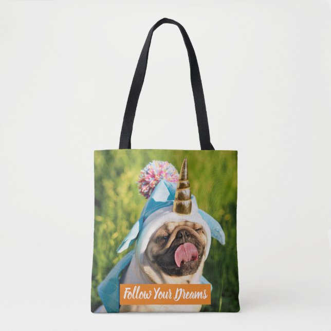 Mops Unicorn Tasche (Vorderseite)